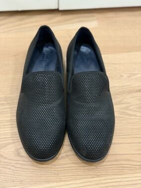 Duke + Dexter Men's Black Textured Slip-On Loafers